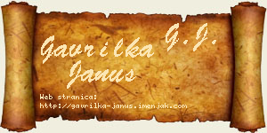 Gavrilka Janus vizit kartica